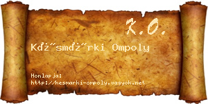 Késmárki Ompoly névjegykártya
